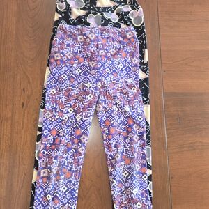 LuLaRoe Kids Leggings - Purple and Black Pattern